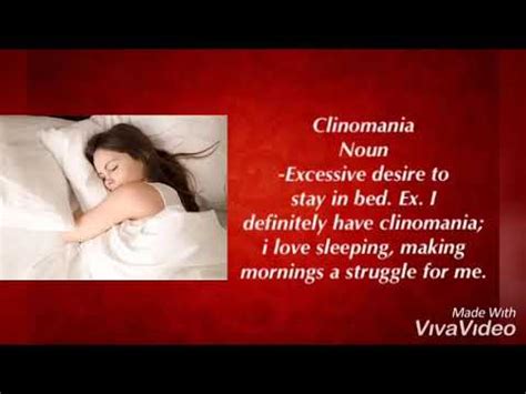 clinomania meaning in english